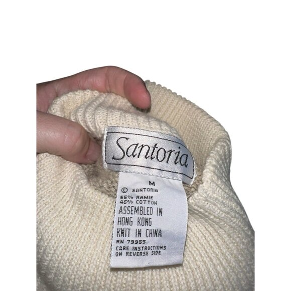 VTG NWT Santoria Womens Sweater Sz M Muted Fall Colors Textured Autumn Mock Neck - Picture 5 of 7